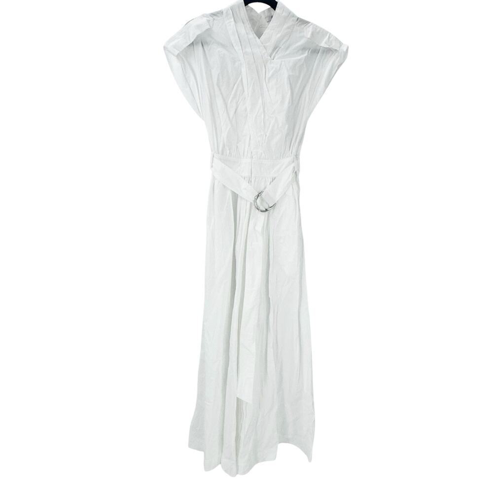 Derek Lam 10 Crosby Celeste Belted Waist Cutout Maxi Dress White Size 2 NWOT - Picture 9 of 13